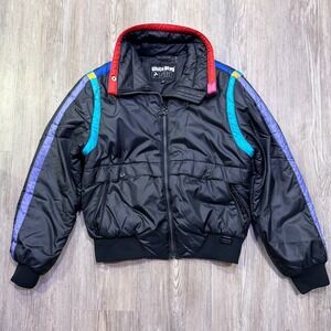 White‎ Stag Womens Medium Vintage 80's Crop Puffer Bomber Ski Jacket